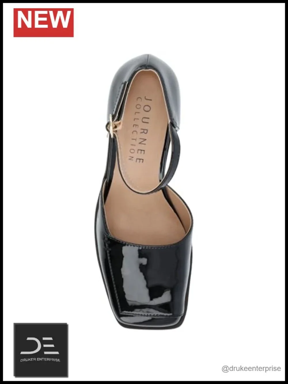 Journee Collection Womens Evangeline Chunky Stacked Block Heel Open Square Toe